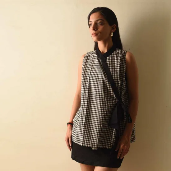 shop Handwoven Cotton Angarkha Style Top