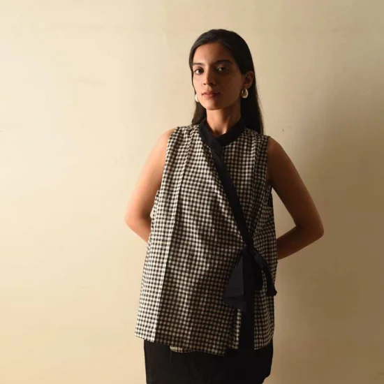 shop Handwoven Cotton Angarkha Style Top