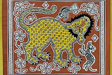 Mandana Art - Painting ~ Lion ( 11 x 14 inch)