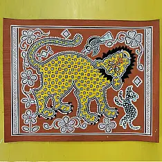 Mandana Art - Painting ~ Lion ( 11 x 14 inch)