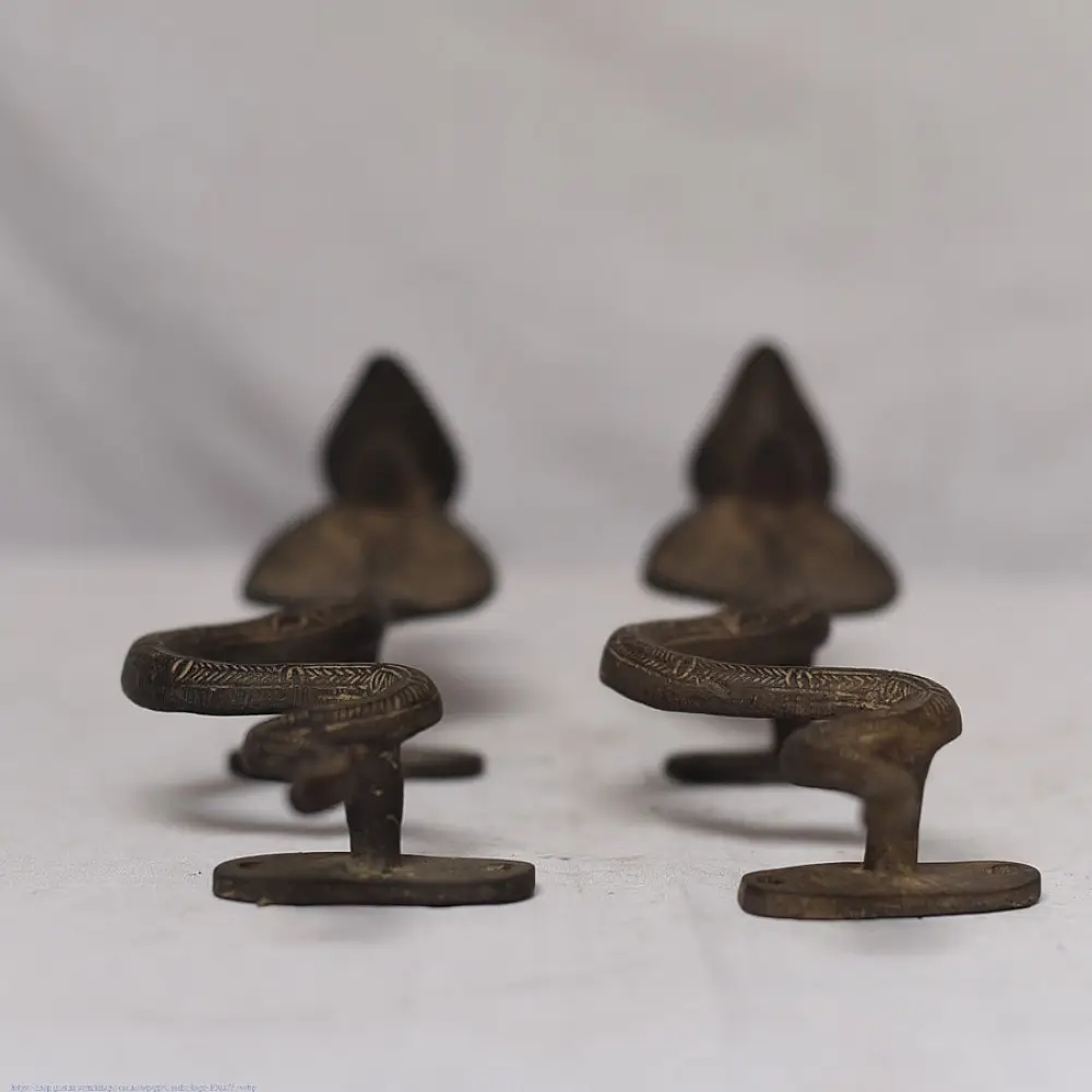 Shop Antique from Khajuraho Brass Door Handles - Snake
