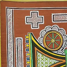 Mandana Art - Painting ~ Bullock Cart ( 11 x 14 inch)