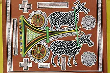 Mandana Art - Painting ~ Bullock Cart ( 11 x 14 inch)