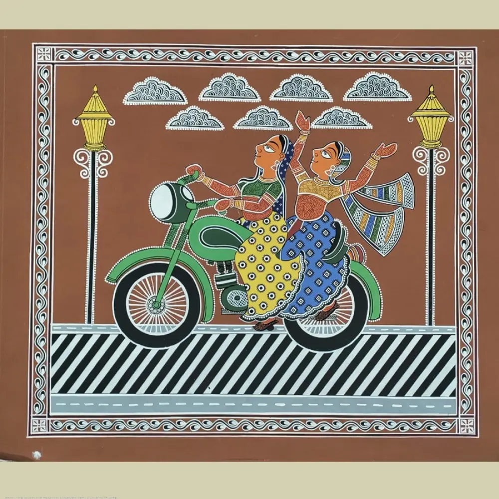 shop Mandana Art - Painting ~ Bike Rider ( 16 x 20 inch)