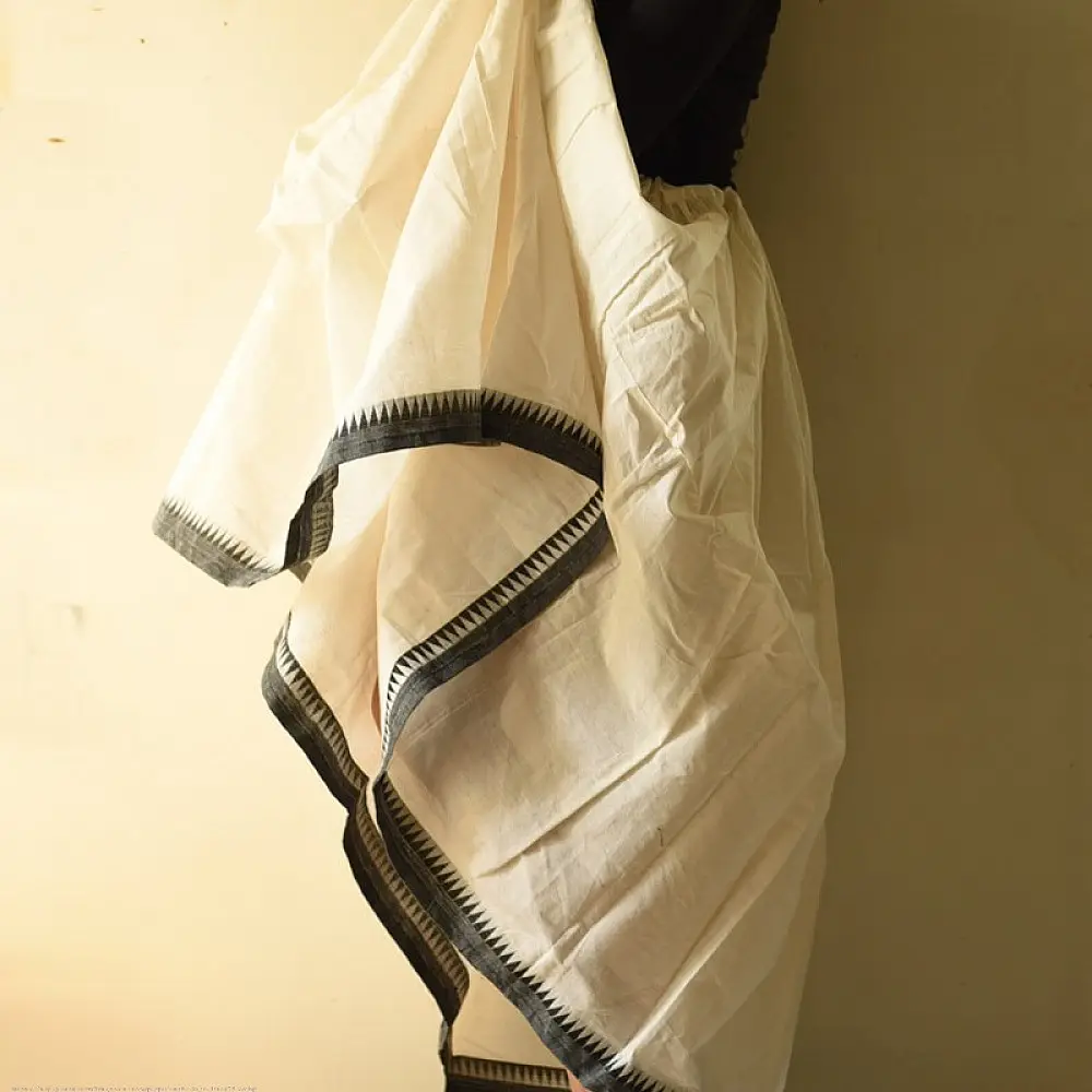 Loom & Light - Handloom Cotton Skirt ~ White