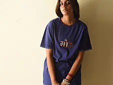 Handmade Applique Tshirt | Moh (Blue)