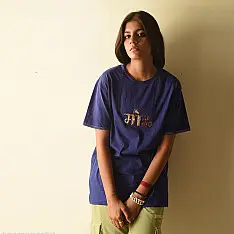 Handmade Applique Tshirt | Moh (Blue)
