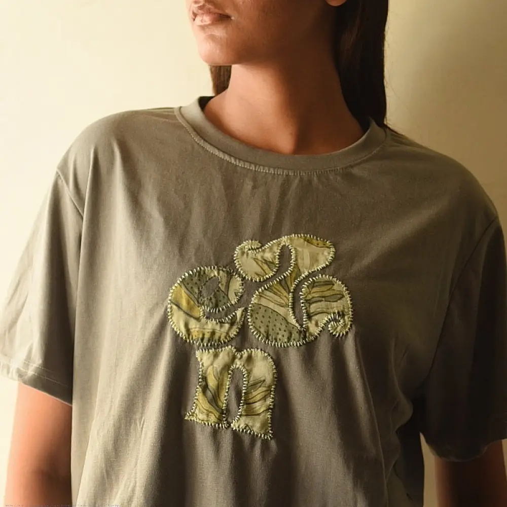 buy Handcrafted Embroidered and applique unisex Tshirt - 