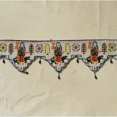  प्राचीन | Gujarati Vintage Bead Toran Devi  (8 x 40 inch)