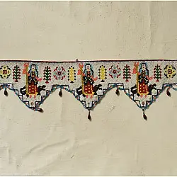  प्राचीन | Gujarati Vintage Bead Toran Devi  (8 x 40 inch)