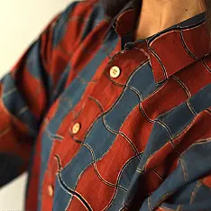 Itr . इत्र ✩ Ajrakh Pure Cotton Shirt - 01