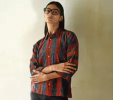 Itr . इत्र ✩ Ajrakh Pure Cotton Shirt - 01