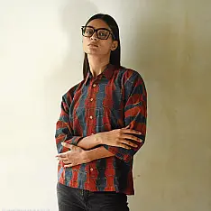 Itr . इत्र ✩ Ajrakh Pure Cotton Shirt - 01