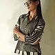 handblock printed pure cotton men shirt in monochrome black and off white vertical pinstripes with contrasting collar and wooden buttons