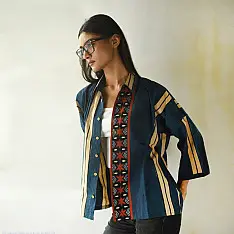 Itr . इत्र ✩ Ajrakh Block Printed - Pure Cotton Shirt - 03