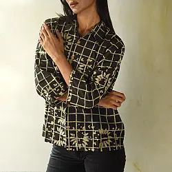 Itr . इत्र ✩ Ajrakh Printed Pure Cotton Shirt - 04