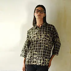Itr . इत्र ✩ Ajrakh Printed Pure Cotton Shirt - 04