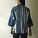 handblock printed men pure cotton shirt in indigo blue featuring asymmetric vertical stripes batik block print and wooden buttons