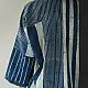 handblock printed men pure cotton shirt in indigo blue featuring asymmetric vertical stripes batik block print and wooden buttons