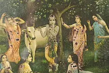 Memory Lines | Indian Antique Print - Bansi Nad (With Frame)