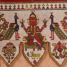 Prachin . प्राचीन  ❂ Antique traditional Beadwork Wall Toran ( 44x17 inch )