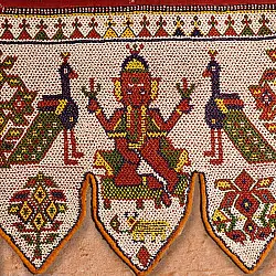 Prachin . प्राचीन  ❂ Antique traditional Beadwork Wall Toran ( 44x17 inch )