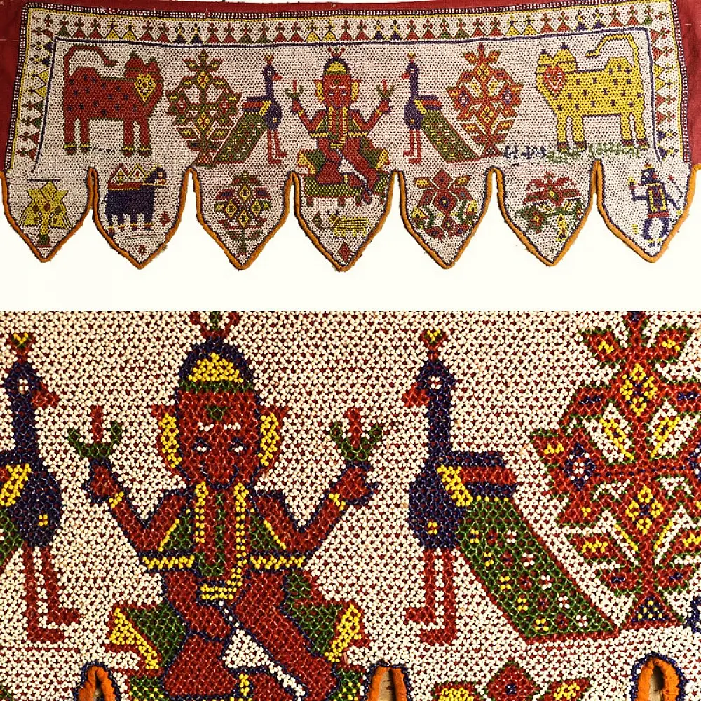 Antique Beadwork Wall Toran from gujarat