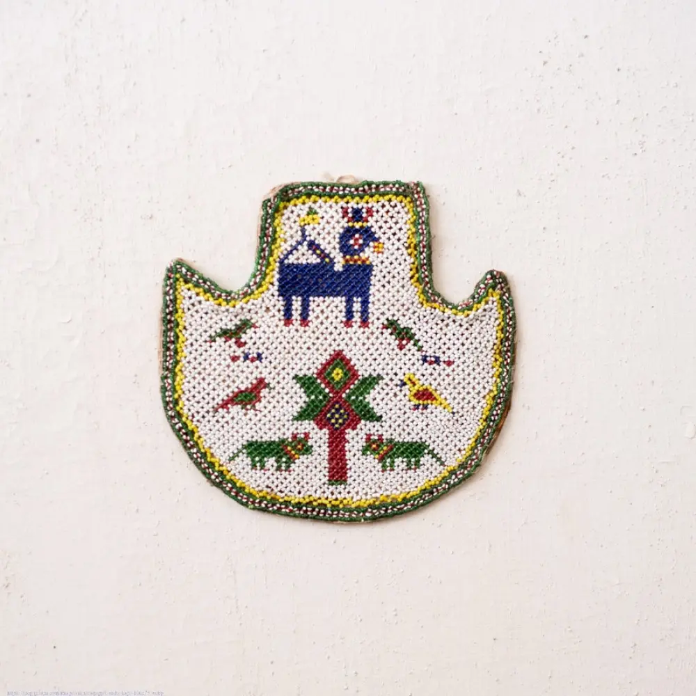 Handmade Antique Bead Work - Fan