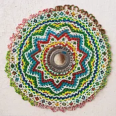 Prachin . प्राचीन ❦ Handmade Antique Bead Work  ~ Wall Hanging Circle