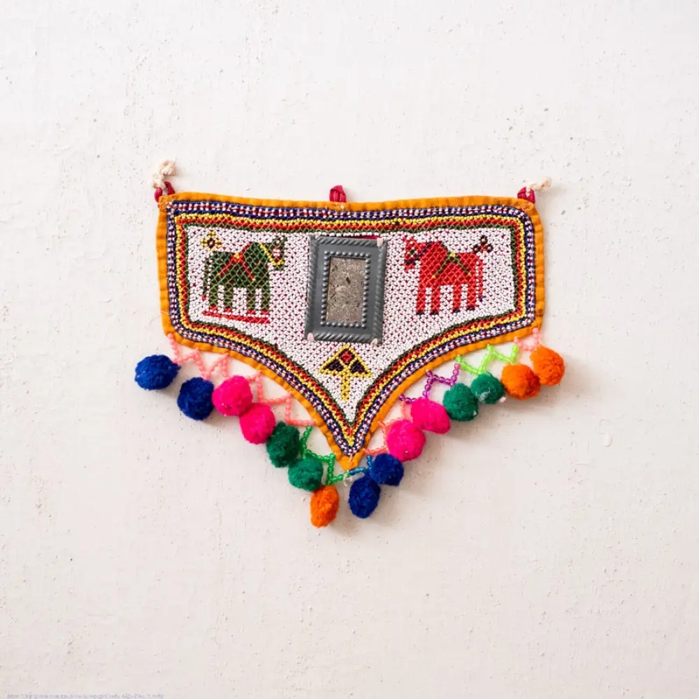 Handmade Antique Bead Work  ~ Wall Hanging Horse Motif