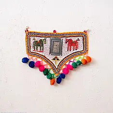 Prachin . प्राचीन ❦ Handmade Antique Bead Work  ~ Wall Hanging Horse Motif