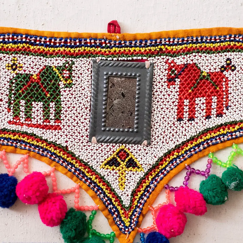 Handmade Antique Bead Work  ~ Wall Hanging Horse Motif