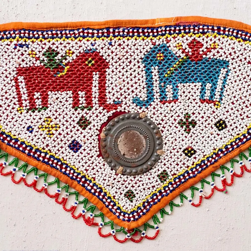 Handmade Old & Antique Bead Work  ~ Mahavat Motif