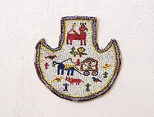 Prachin . प्राचीन ❦ Handmade Old & Antique Bead Work  ~ Wall Hanging Fan (Vinjano)