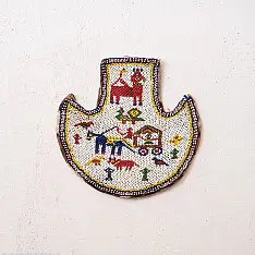 Prachin . प्राचीन ❦ Handmade Old & Antique Bead Work  ~ Wall Hanging Fan (Vinjano)