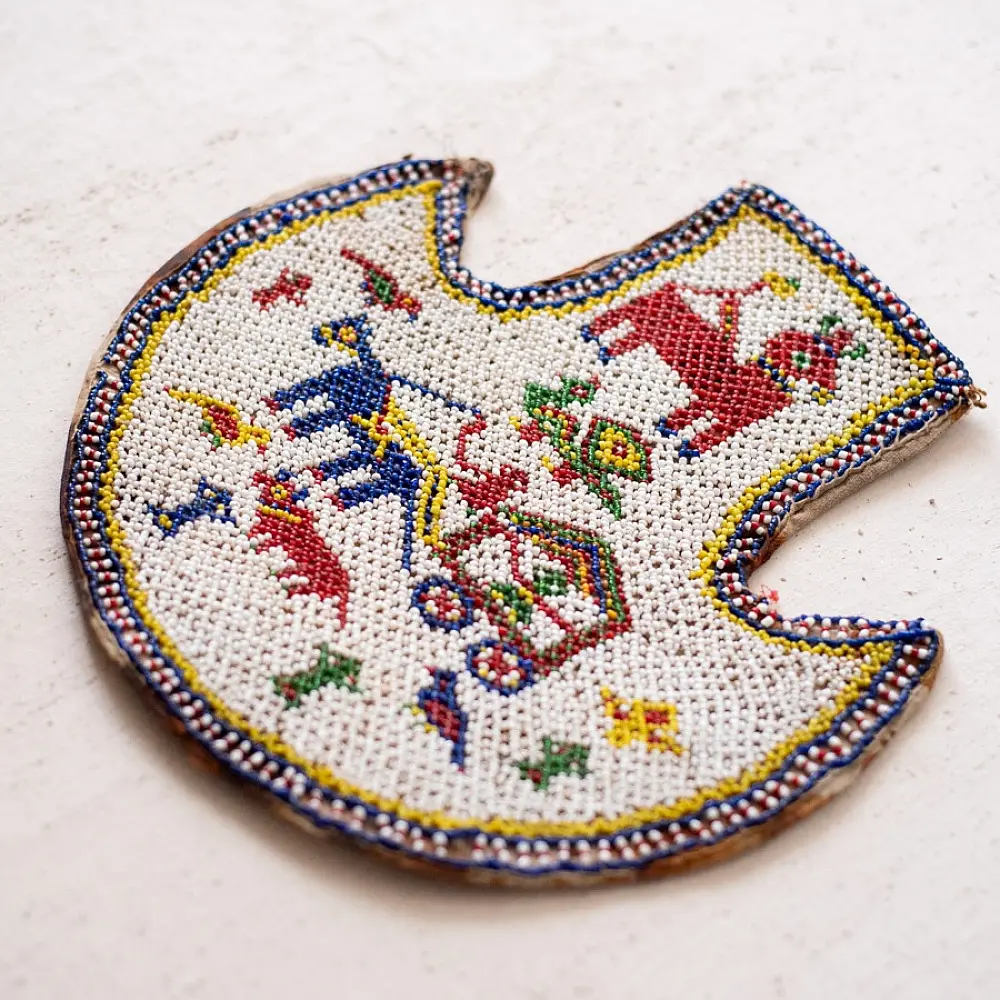 Handmade Old & Antique Bead Work  ~ Wall Hanging Fan (Vinjano)