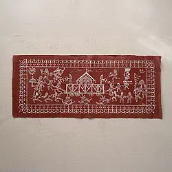 Muria Painting | Bhitti Chitra - Bastar Dussehra ( 16" x 37" )