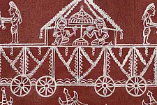 Muria Painting | Bhitti Chitra - Bastar Dussehra ( 16" x 37" )