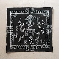 Muria Painting | Bhitti Chitra ( 24 x24 Inch ) - Mavli Bihav