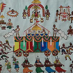 Muria Painting | Bhitti Chitra ( 31" x 24" ) - Goncha Parav
