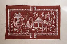 Muria Painting | Bhitti Chitra ( 36" x 23"  inch) - Goncha Parav