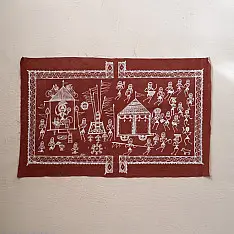 Muria Painting | Bhitti Chitra ( 36" x 23"  inch) - Goncha Parav
