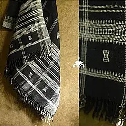 Salt Deserts of Kutch | Kutchi Bhujodi Hand spun Raw Woollen Black Shawl 