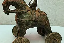 Antique Brass Elephant on wheel | Traditional indian Art