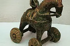 Antique Brass Elephant on wheel | Traditional indian Art