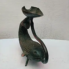 Antique Brass Diya | Fish Design