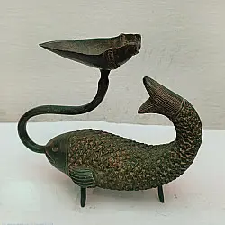 Antique Brass Diya | Fish Design