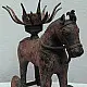 Rare antique horse on wheel Candle holder