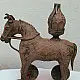 Rare antique horse on wheel Candle holder