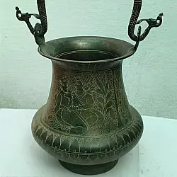 Antique Brass Kamandal | Erotic Hand carving